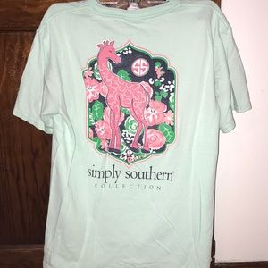 Mint green Simply Southern short sleeve tee.
